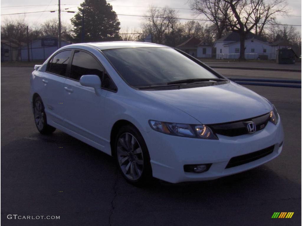 2009 Civic Si Sedan - Taffeta White / Black photo #4