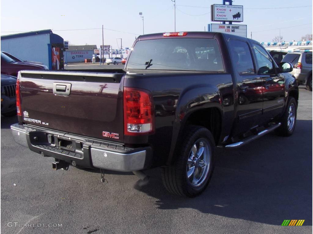 2008 Sierra 1500 SLE Crew Cab - Dark Crimson Metallic / Ebony photo #3