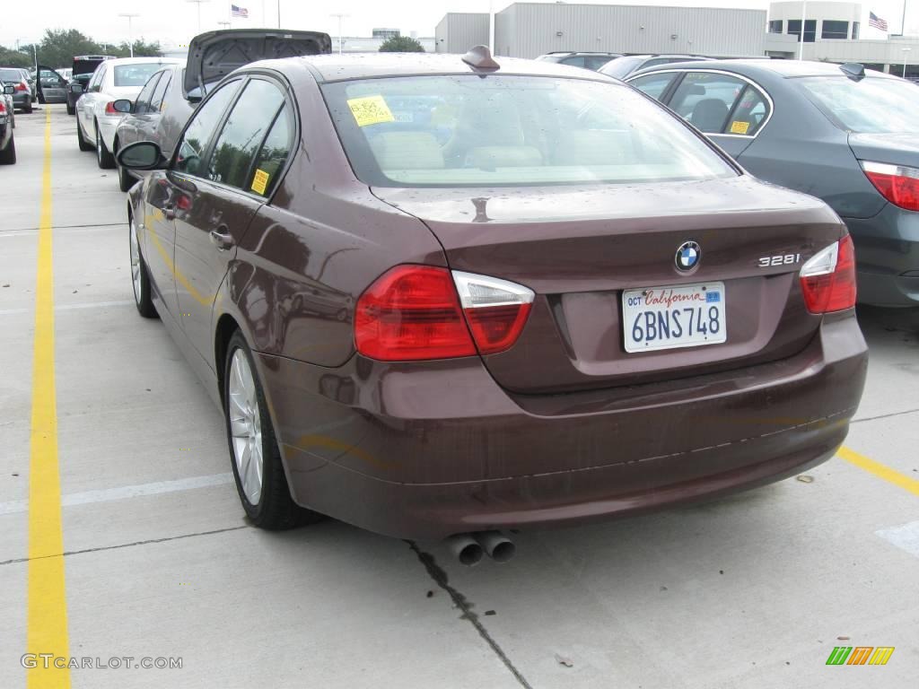 2007 3 Series 328i Sedan - Barrique Red Metallic / Beige photo #2