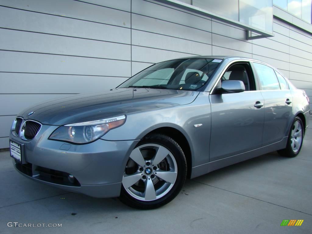 2007 5 Series 530i Sedan - Silver Grey Metallic / Grey photo #1