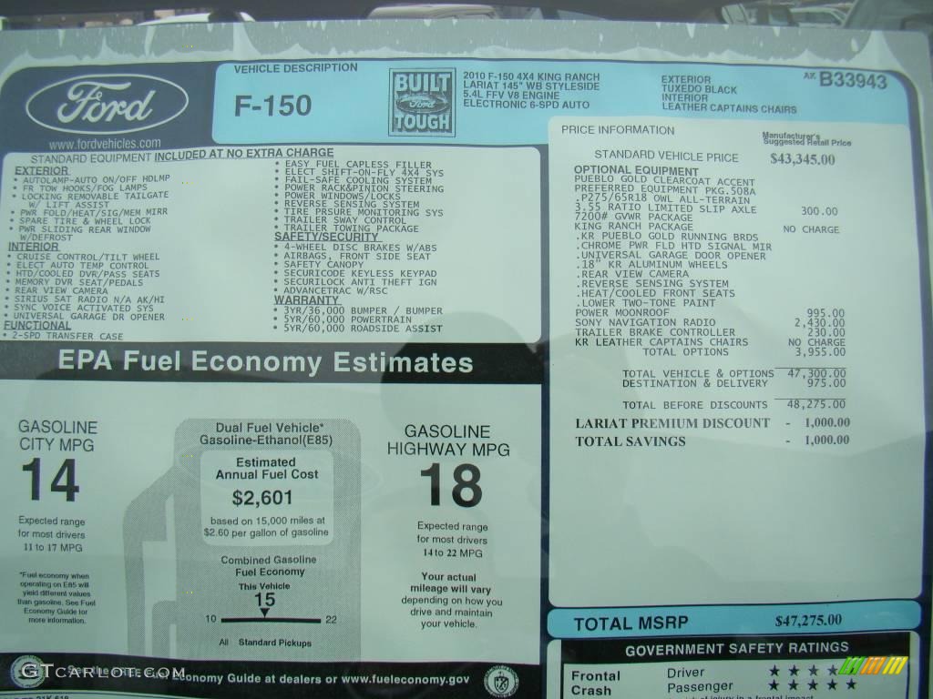 2010 F150 King Ranch SuperCrew 4x4 - Tuxedo Black / Chapparal Leather photo #14