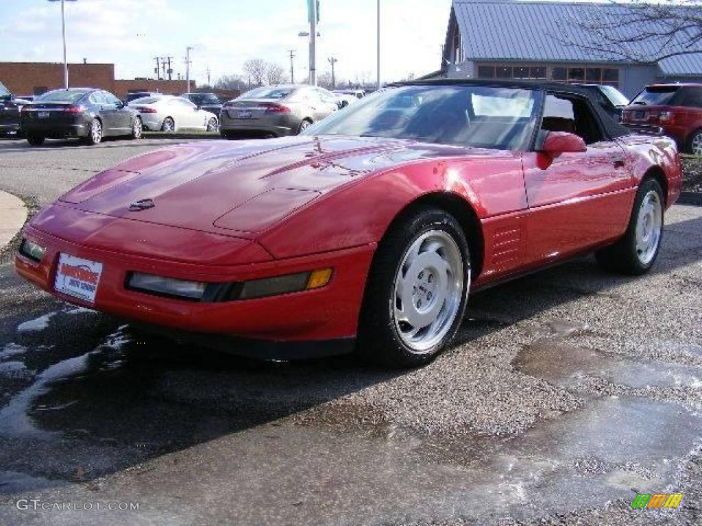 1991 Bright Red Chevrolet Corvette Convertible 23509635