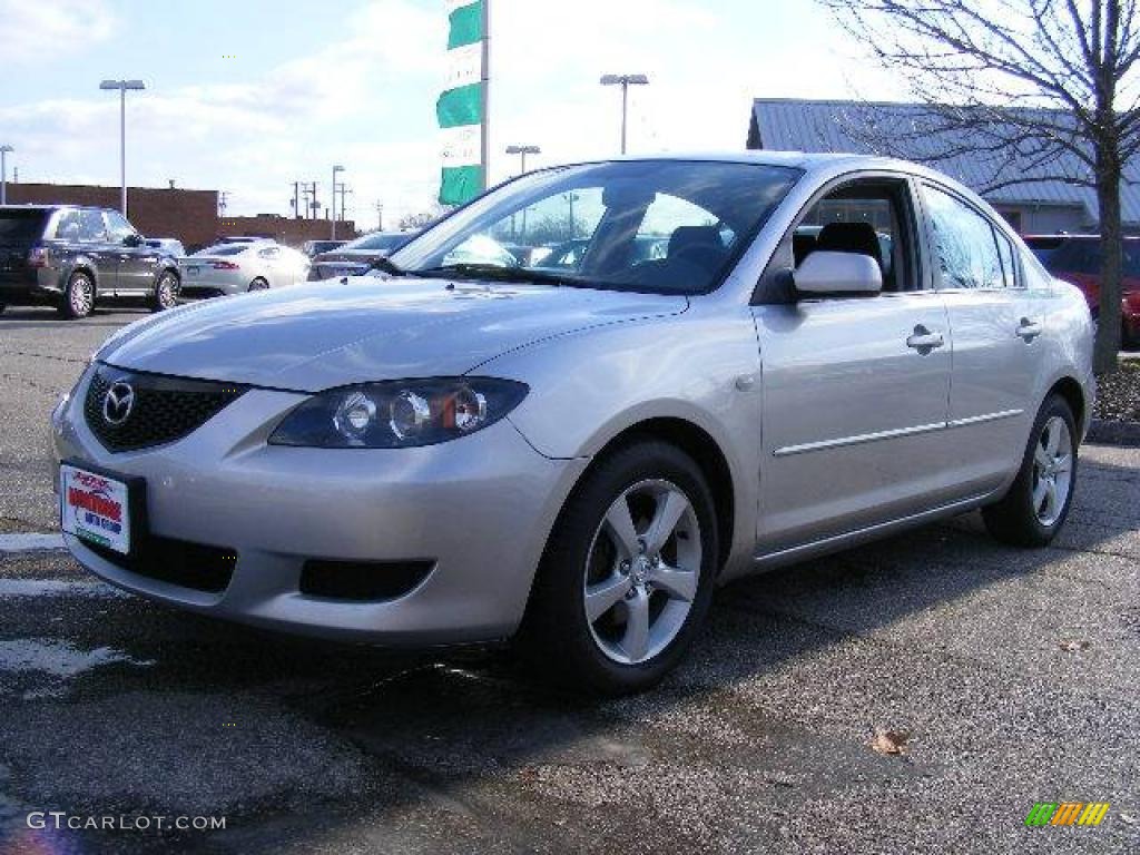 2006 MAZDA3 i Sedan - Sunlight Silver Metallic / Black photo #1