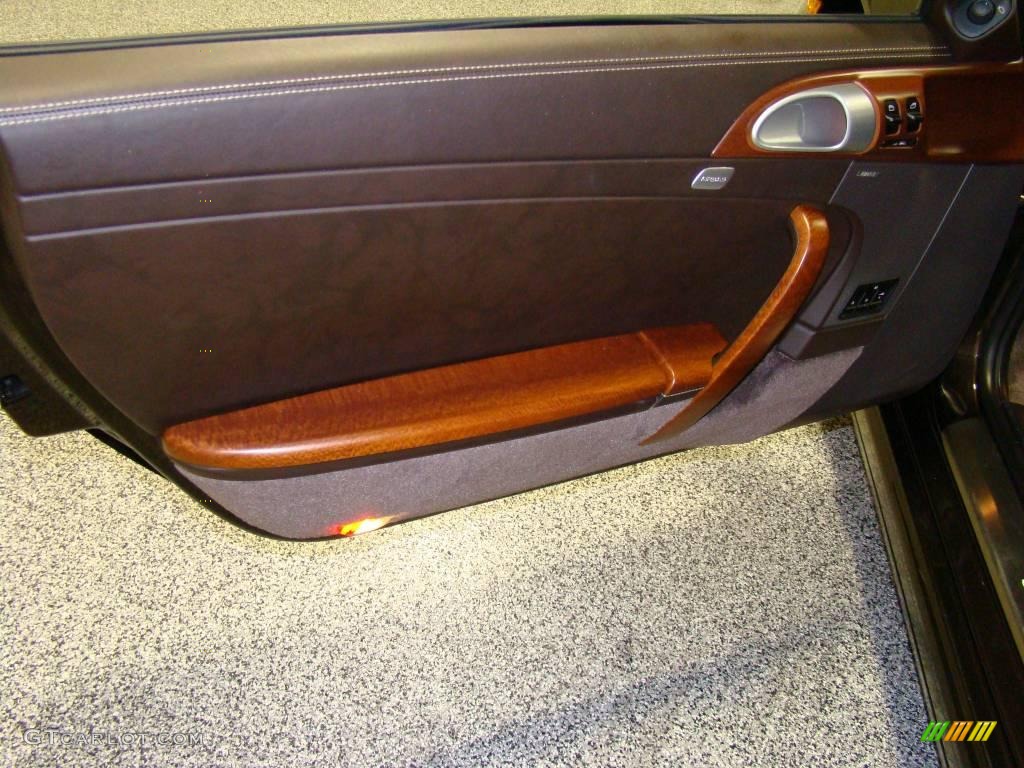 2008 Porsche 911 Turbo Cabriolet Cocoa Brown Door Panel Photo #2354593