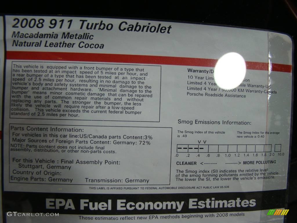 2008 911 Turbo Cabriolet - Macadamia Metallic / Cocoa Brown photo #22