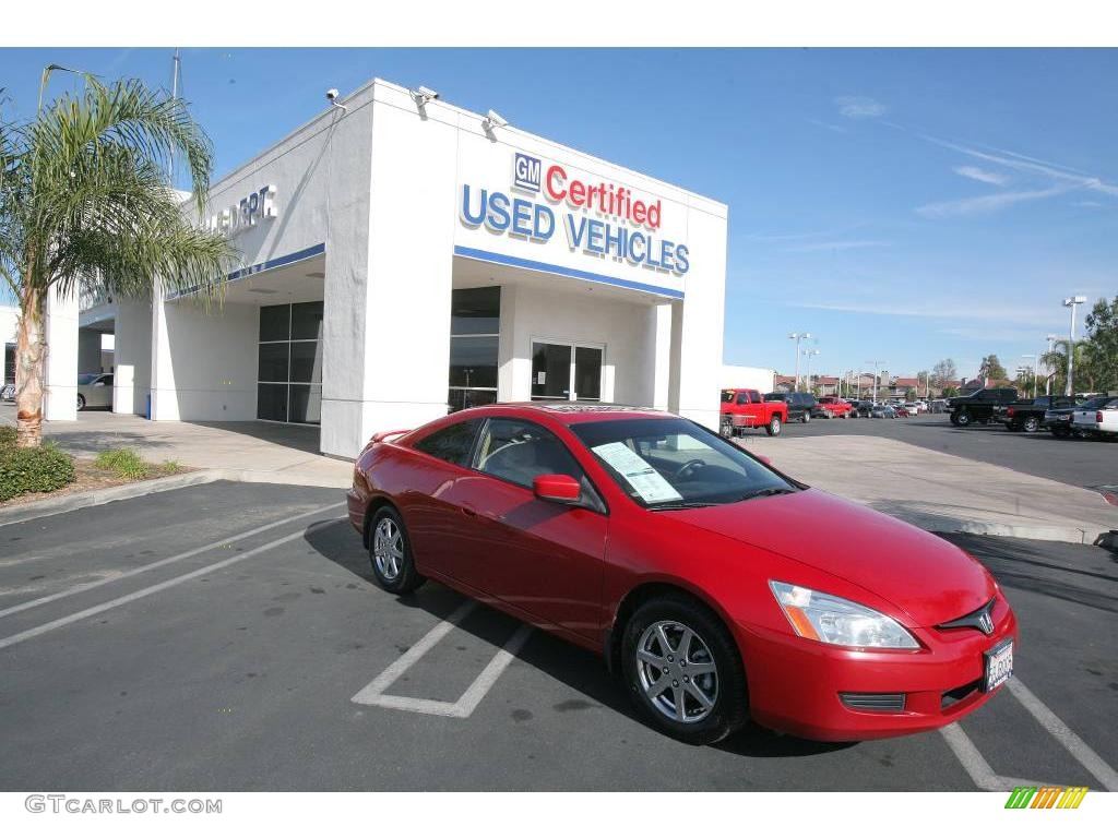 2003 Accord EX V6 Coupe - San Marino Red / Ivory photo #1