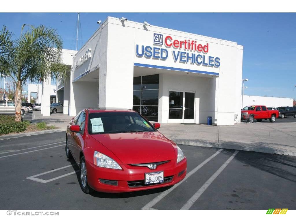 2003 Accord EX V6 Coupe - San Marino Red / Ivory photo #2