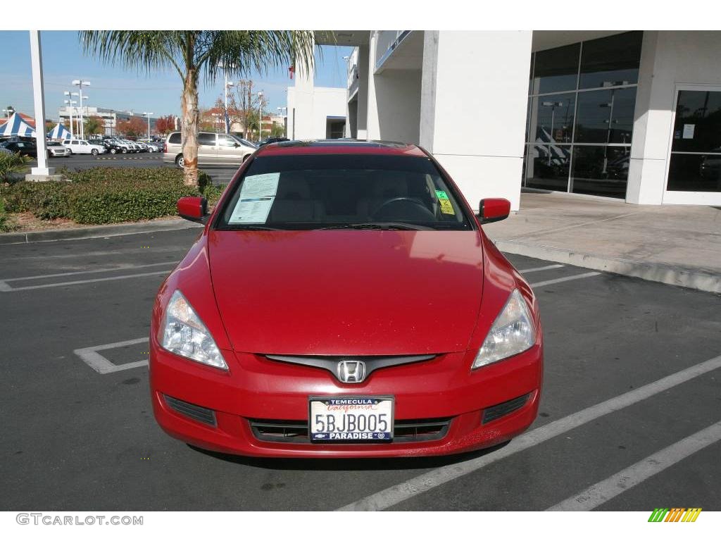 2003 Accord EX V6 Coupe - San Marino Red / Ivory photo #3