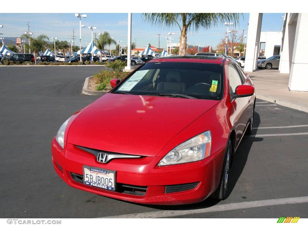 2003 Accord EX V6 Coupe - San Marino Red / Ivory photo #4