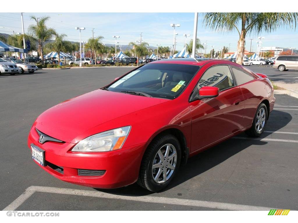 2003 Accord EX V6 Coupe - San Marino Red / Ivory photo #5
