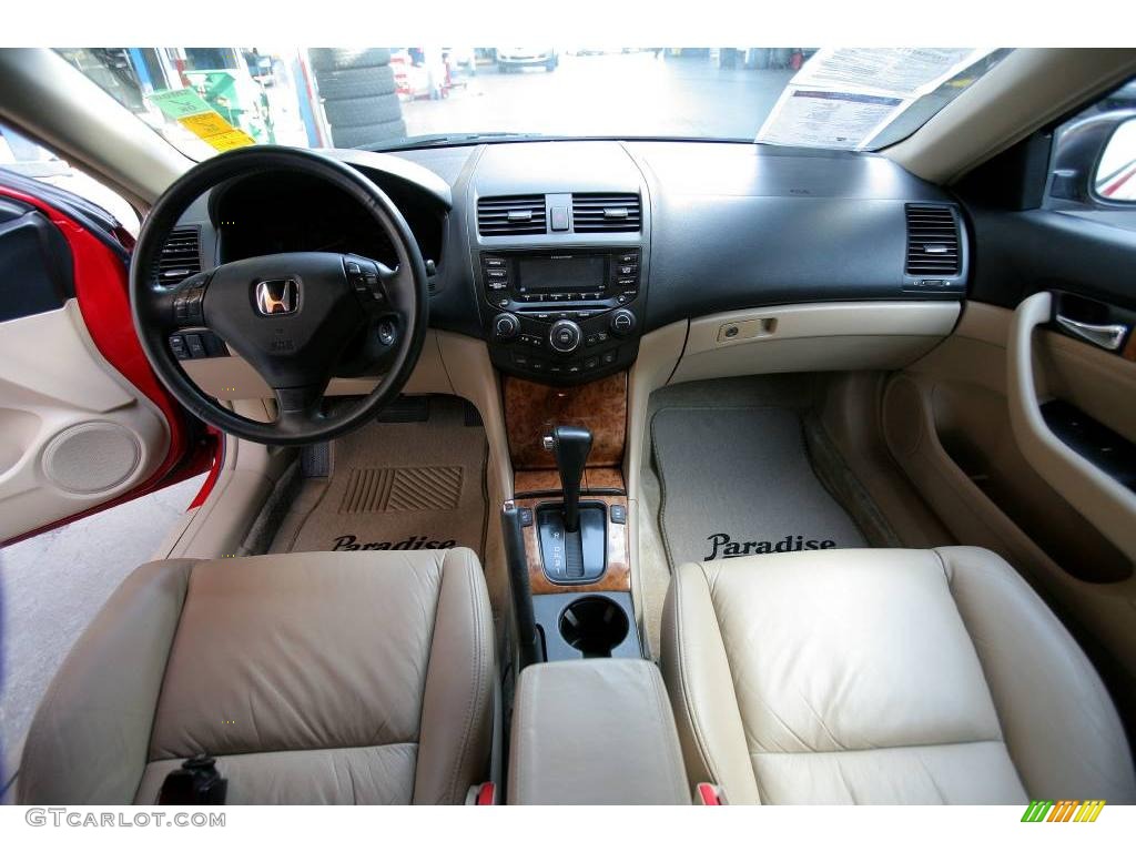 2003 Accord EX V6 Coupe - San Marino Red / Ivory photo #24