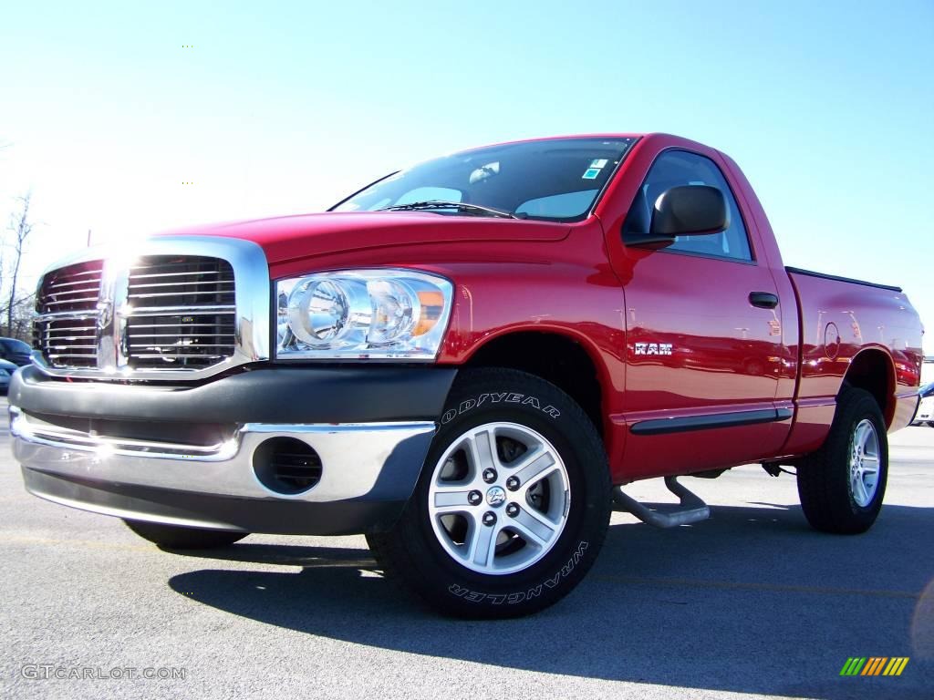 2008 Ram 1500 TRX Regular Cab - Flame Red / Medium Slate Gray photo #5