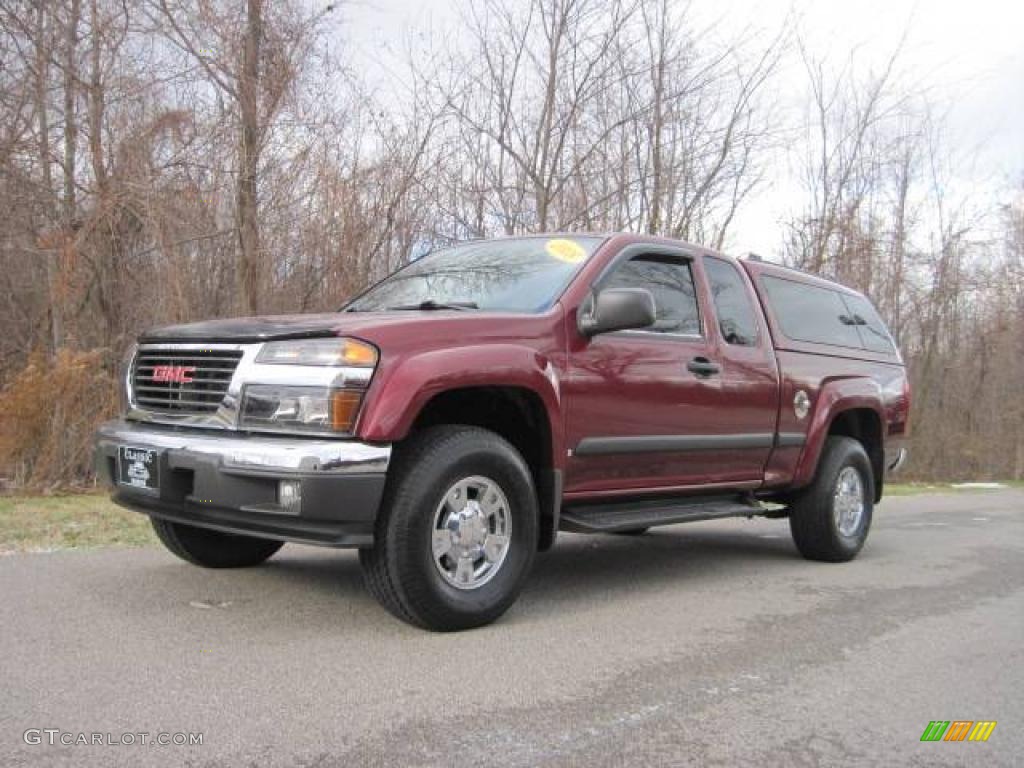 2008 Canyon SLE Crew Cab 4x4 - Sonoma Red Metallic / Medium Pewter photo #1