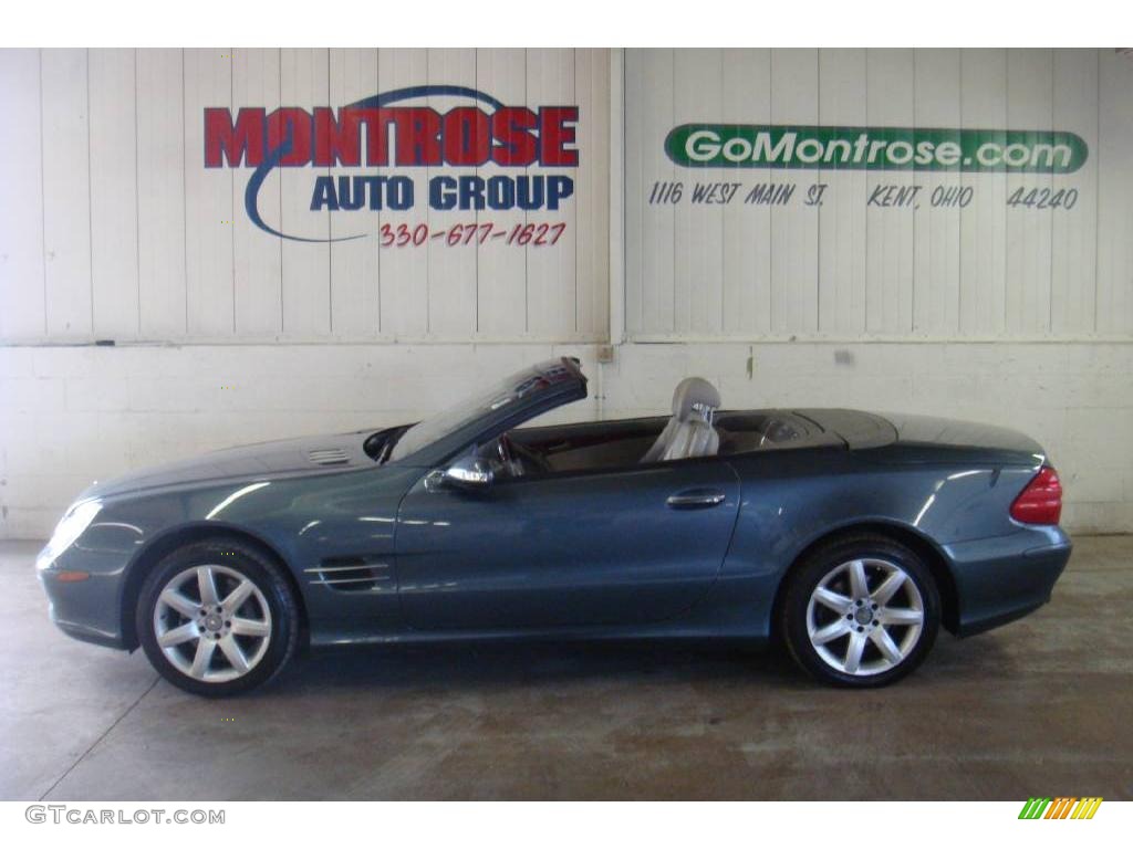 2003 SL 500 Roadster - Aegean Blue Metallic / Ash photo #2