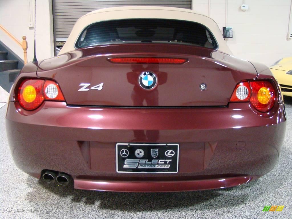 2004 Z4 3.0i Roadster - Merlot Red Metallic / Dark Beige photo #5