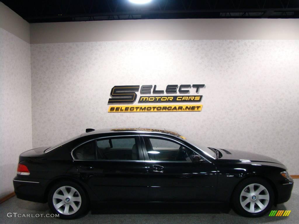 2006 7 Series 750Li Sedan - Black Sapphire Metallic / Black/Cream Beige photo #4