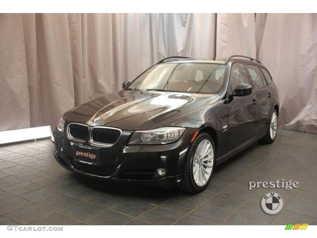 2009 3 Series 328xi Sport Wagon - Black Sapphire Metallic / Saddle Brown Dakota Leather photo #1