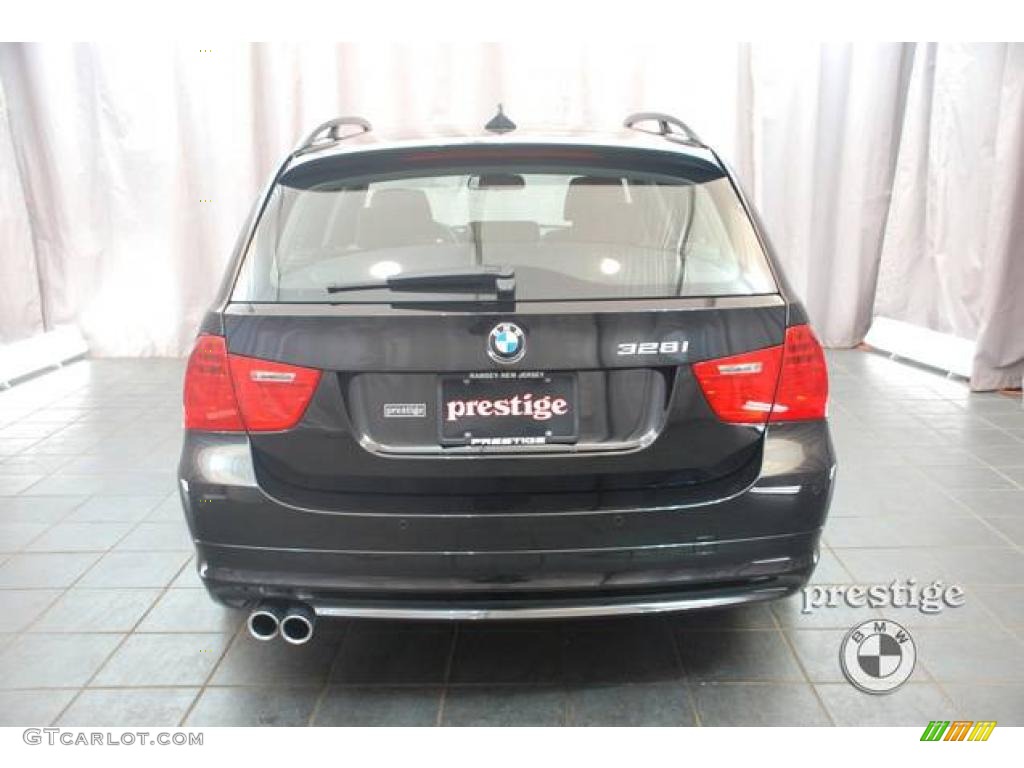 2009 3 Series 328xi Sport Wagon - Black Sapphire Metallic / Saddle Brown Dakota Leather photo #2