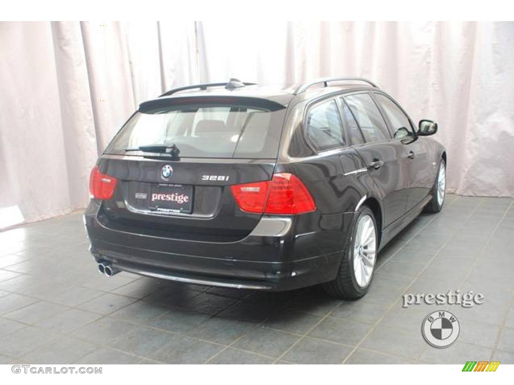2009 3 Series 328xi Sport Wagon - Black Sapphire Metallic / Saddle Brown Dakota Leather photo #4