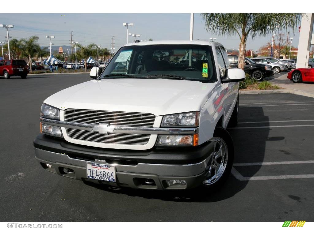 2003 Silverado 1500 LS Extended Cab - Summit White / Medium Gray photo #4