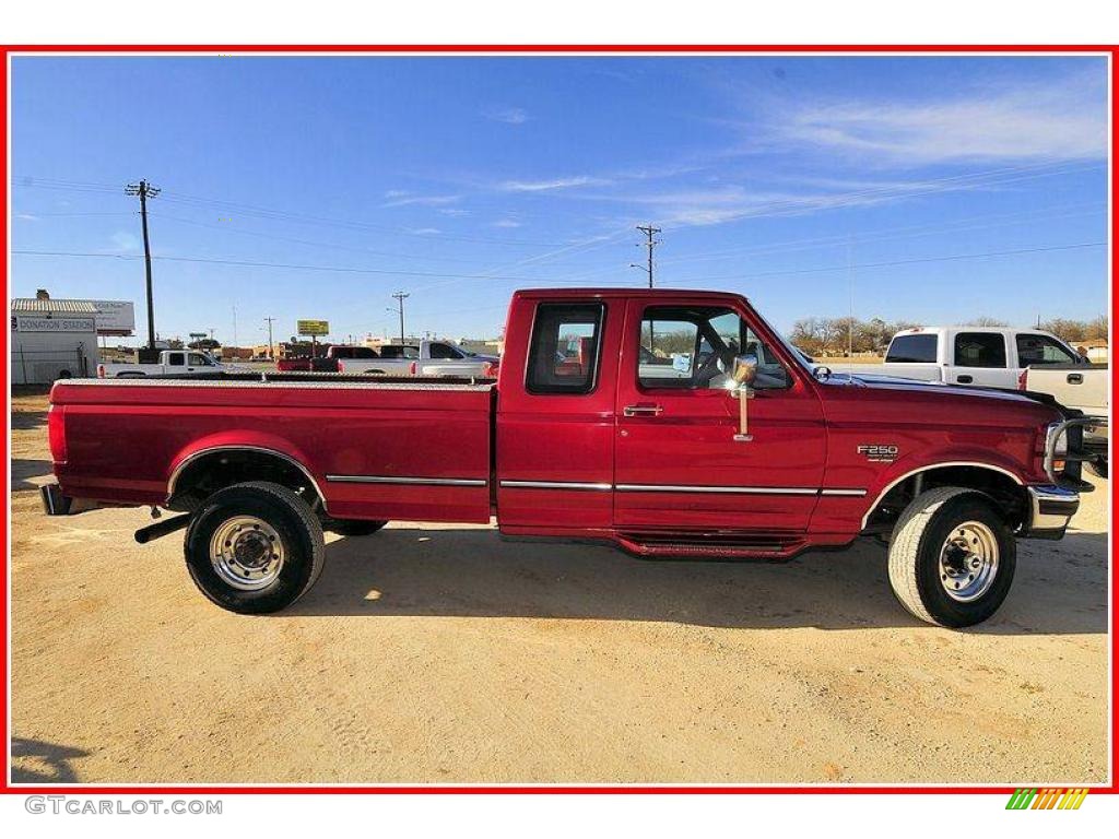 1997 F250 XLT Extended Cab 4x4 - Toreador Red Metallic / Ruby Red photo #7