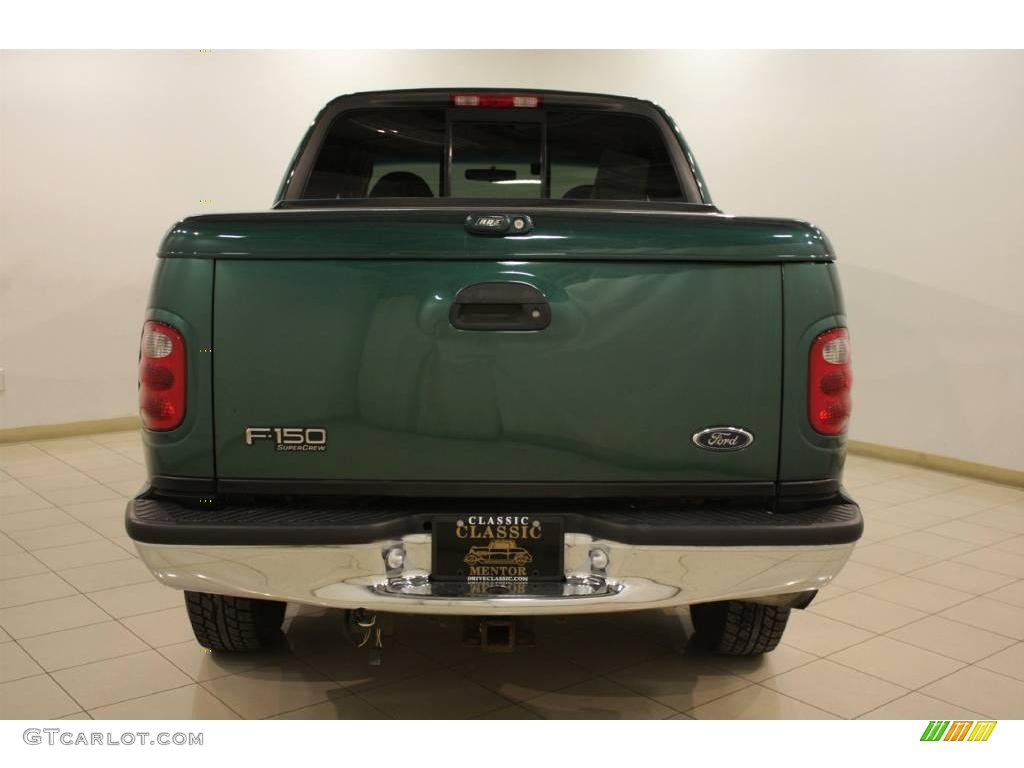 2001 F150 XLT SuperCrew 4x4 - Dark Highland Green Metallic / Medium Parchment photo #6