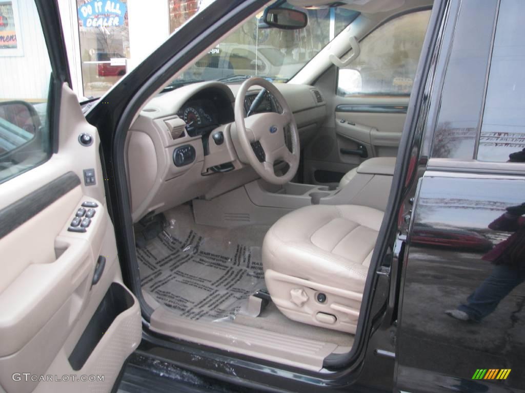 2002 Explorer Limited 4x4 - Black Clearcoat / Medium Parchment photo #2
