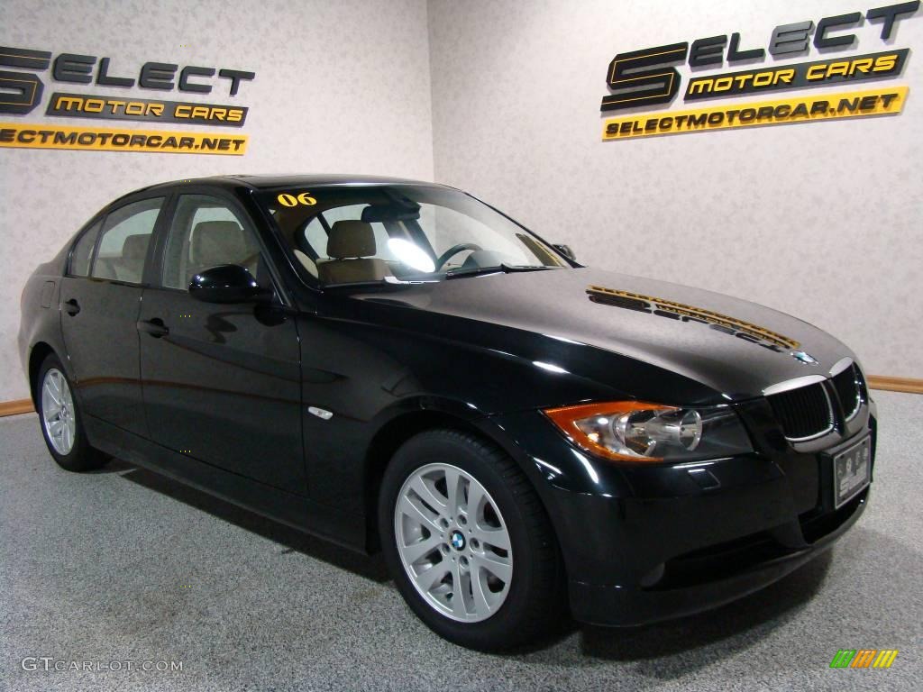 2006 3 Series 325xi Sedan - Jet Black / Beige photo #3