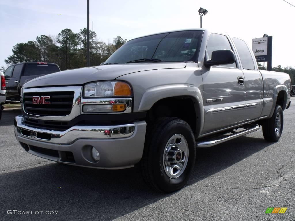 2005 Sierra 2500HD SLT Extended Cab 4x4 - Silver Birch Metallic / Neutral photo #4