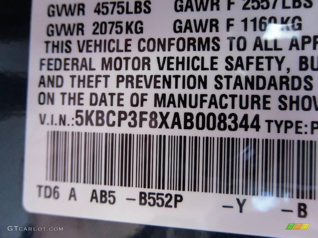 2010 Accord Color Code B522P for Bali Blue Pearl Photo #23592183