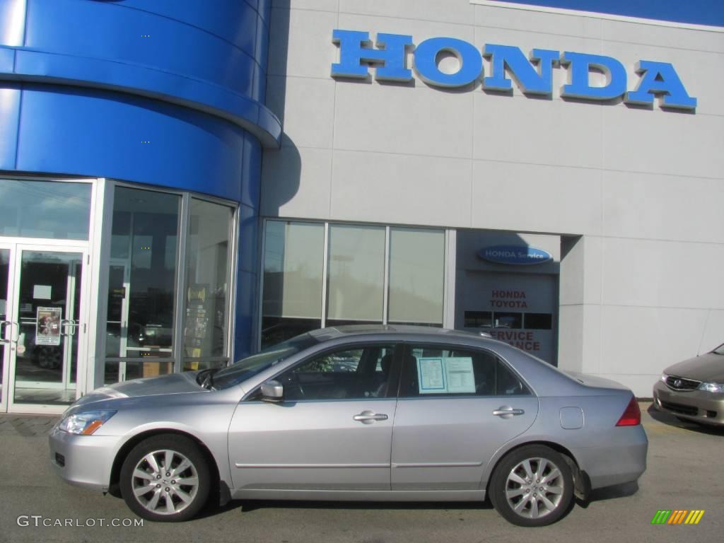 2007 Accord EX-L V6 Sedan - Alabaster Silver Metallic / Black photo #2