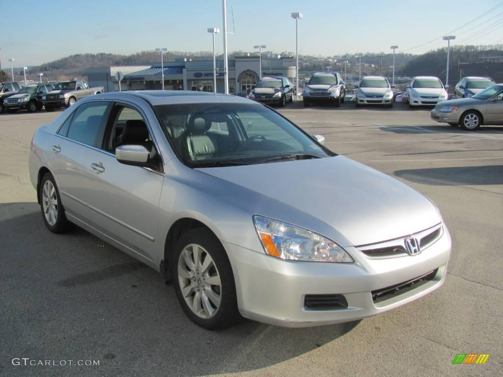 2007 Accord EX-L V6 Sedan - Alabaster Silver Metallic / Black photo #7