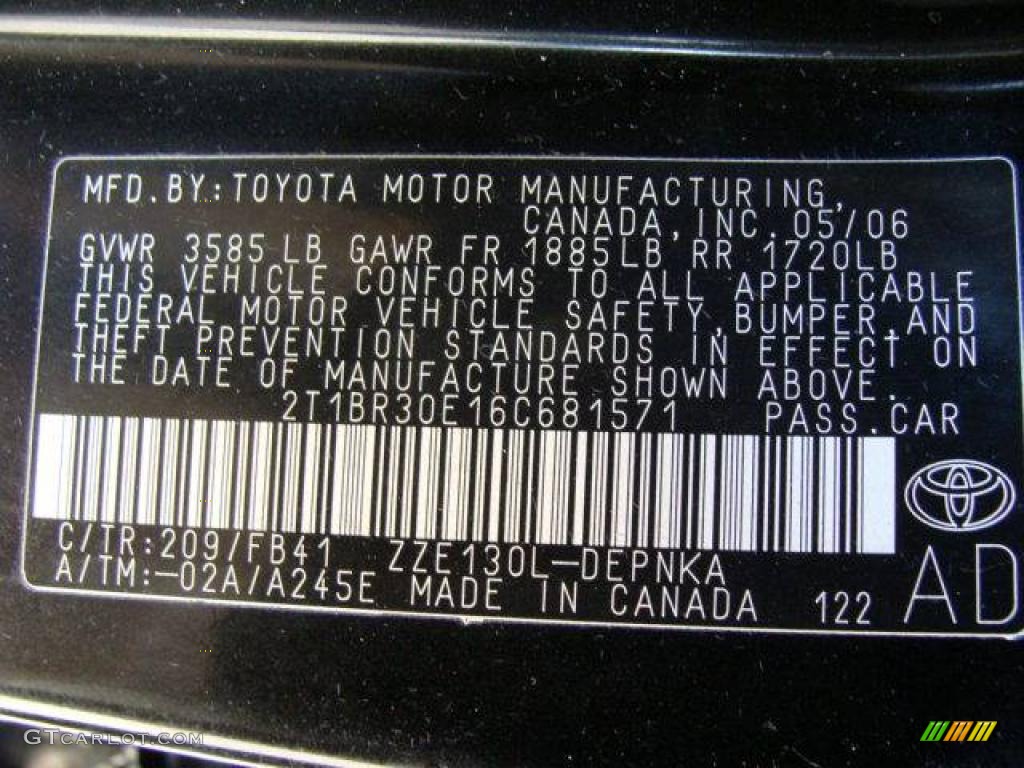 2006 Corolla LE - Black Sand Pearl / Beige photo #15