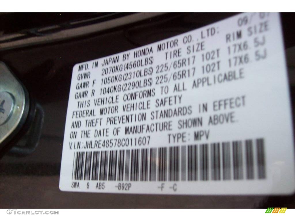 2008 CR-V EX 4WD - Nighthawk Black Pearl / Ivory photo #24