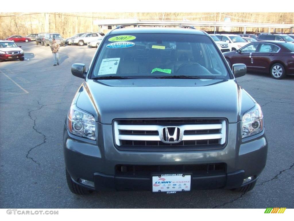 2007 Pilot EX-L 4WD - Nimbus Gray Metallic / Gray photo #3