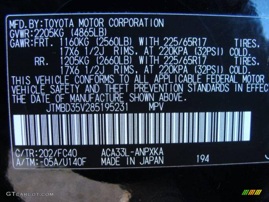 2008 RAV4 4WD - Black / Taupe photo #15