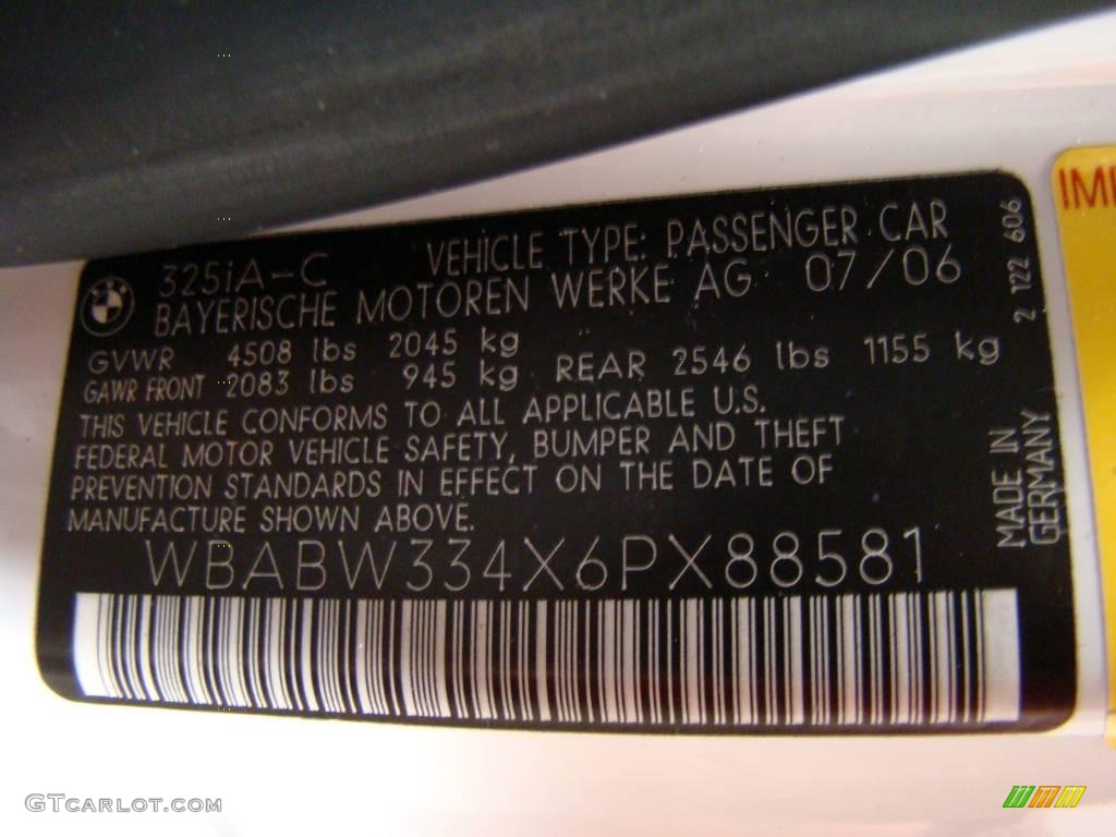 2006 3 Series 325i Convertible - Alpine White / Grey photo #15