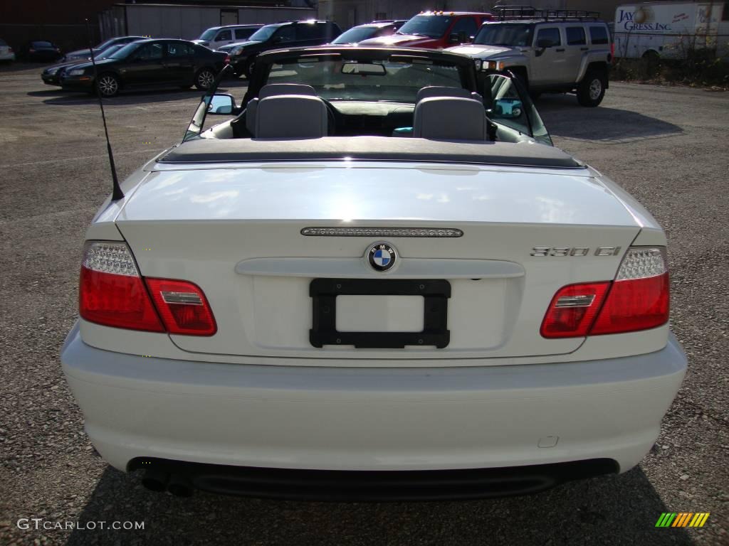 2005 3 Series 330i Convertible - Alpine White / Grey photo #8