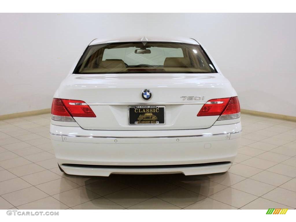 2006 7 Series 750i Sedan - Alpine White / Black/Natural Brown photo #6