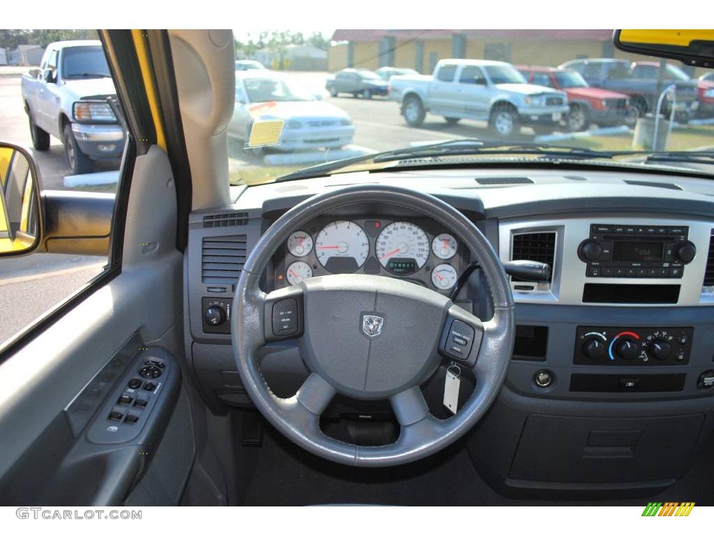 2007 Ram 1500 SLT Quad Cab - Detonator Yellow / Medium Slate Gray photo #19