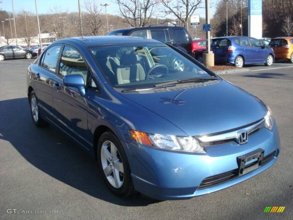 2007 Civic EX Sedan - Atomic Blue Metallic / Gray photo #5