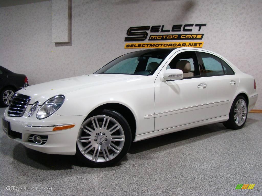 2007 E 350 4Matic Sedan - Arctic White / Black/Sahara Beige photo #1