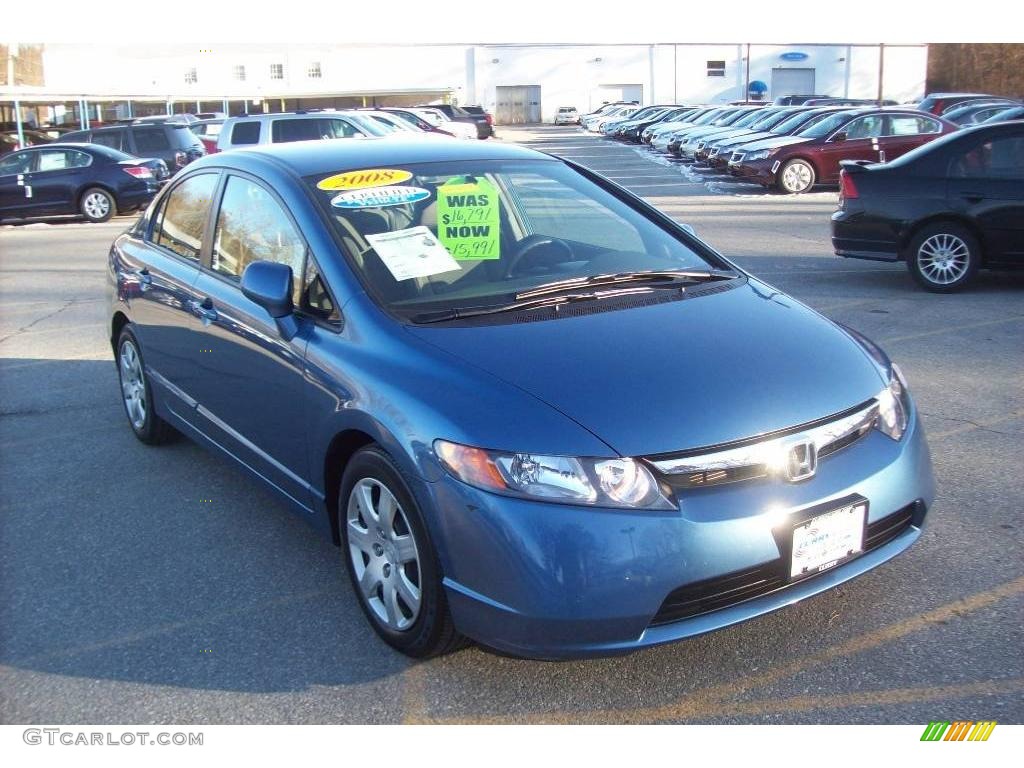 2008 Civic LX Sedan - Atomic Blue Metallic / Gray photo #1