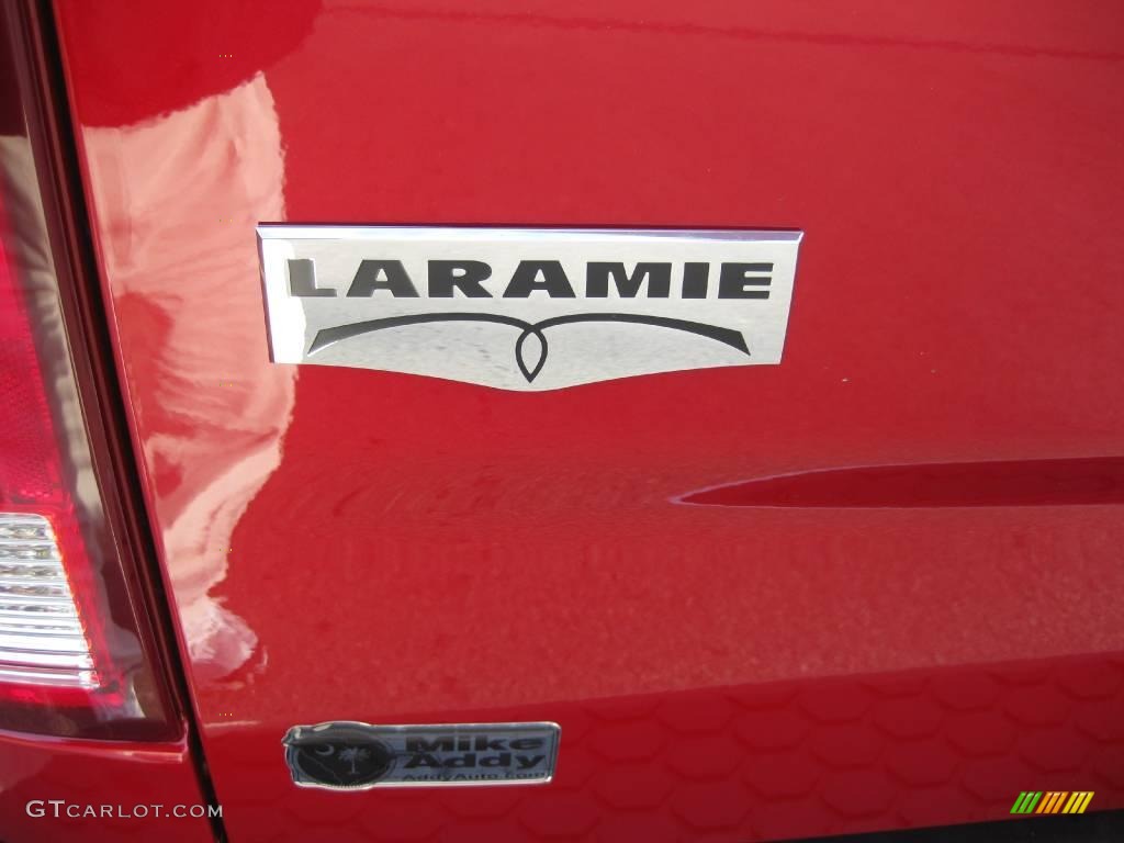 2010 Ram 1500 Laramie Crew Cab - Inferno Red Crystal Pearl / Light Pebble Beige/Bark Brown photo #8