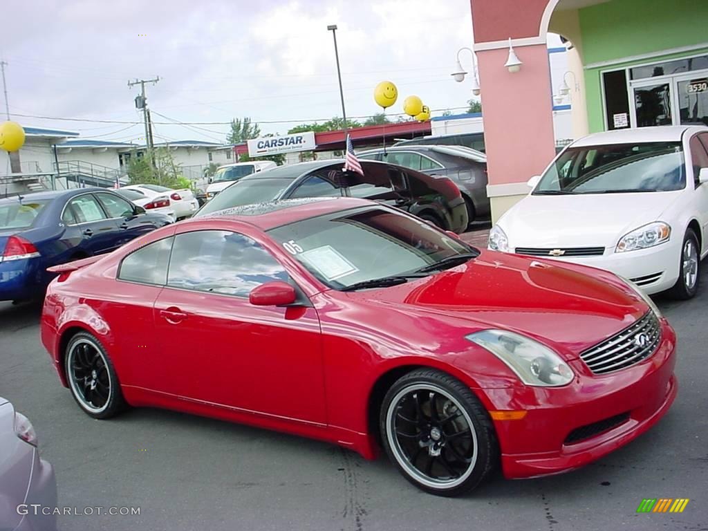 2005 G 35 Coupe - Laser Red / Graphite photo #2