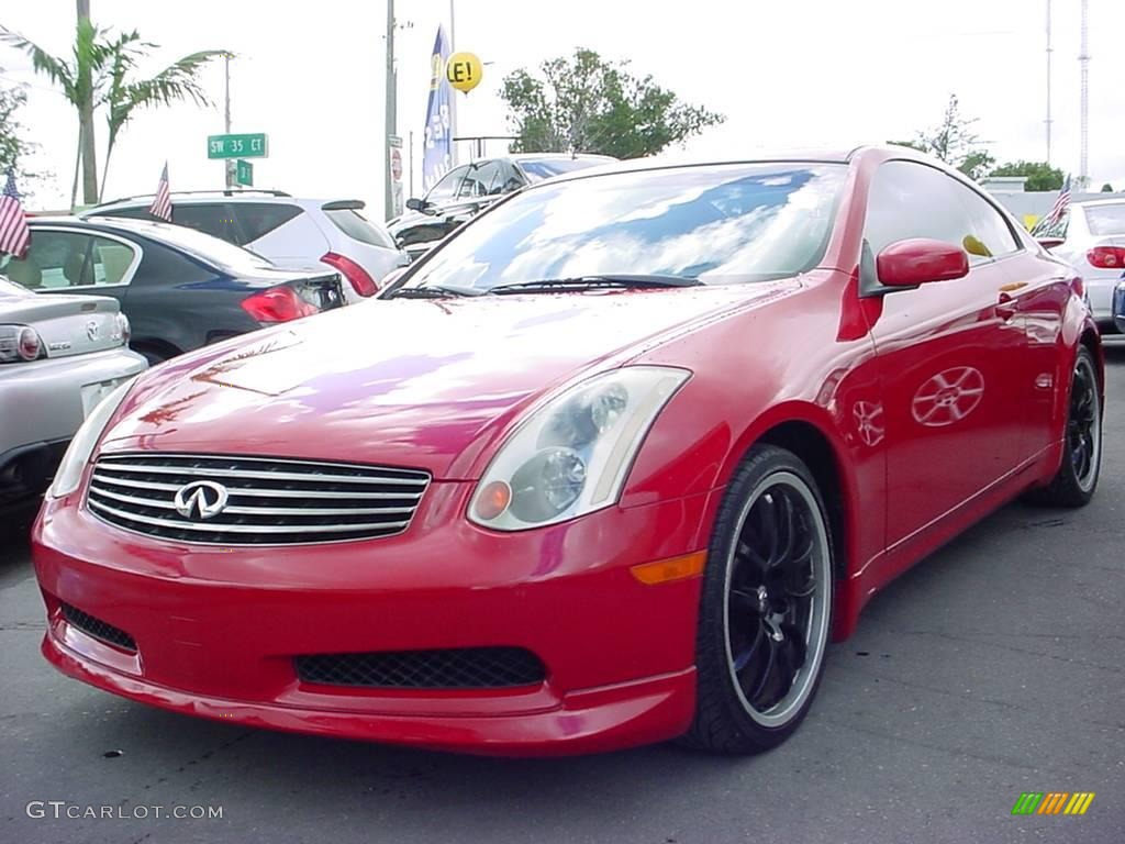 2005 G 35 Coupe - Laser Red / Graphite photo #7