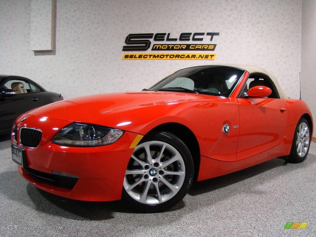 2006 Z4 3.0i Roadster - Bright Red / Beige photo #1