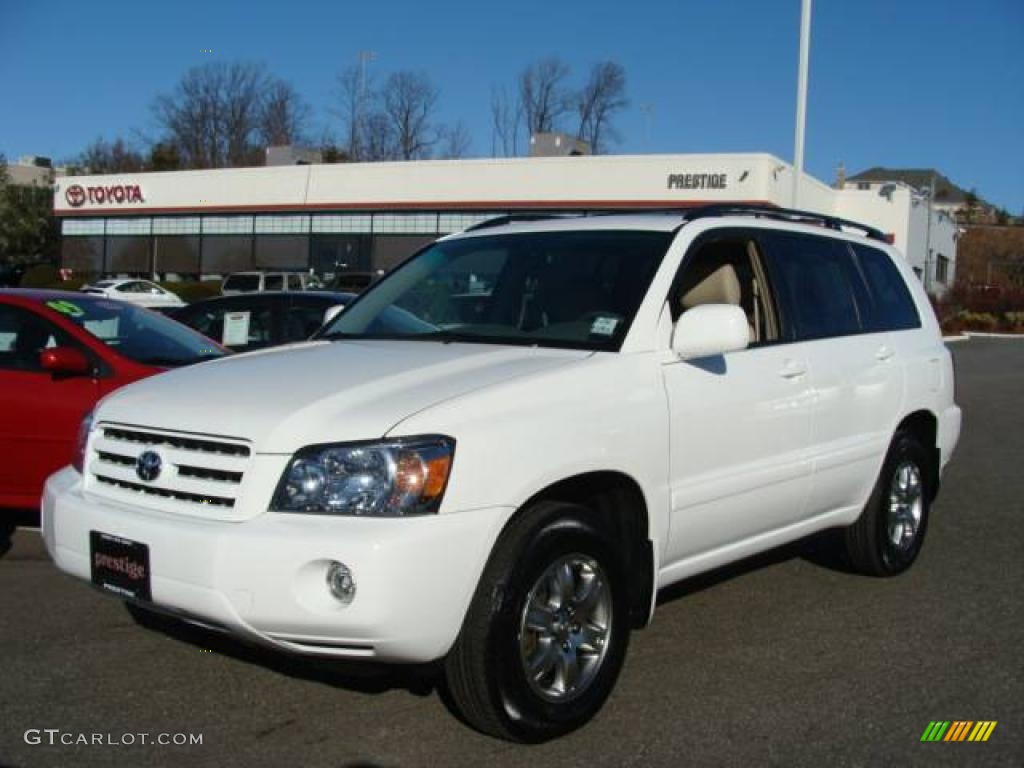 2006 Highlander V6 4WD - Super White / Ivory Beige photo #1