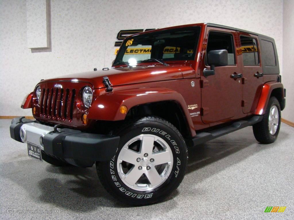 2008 Wrangler Unlimited Sahara 4x4 - Red Rock Crystal Pearl / Dark Slate Gray/Med Slate Gray photo #1