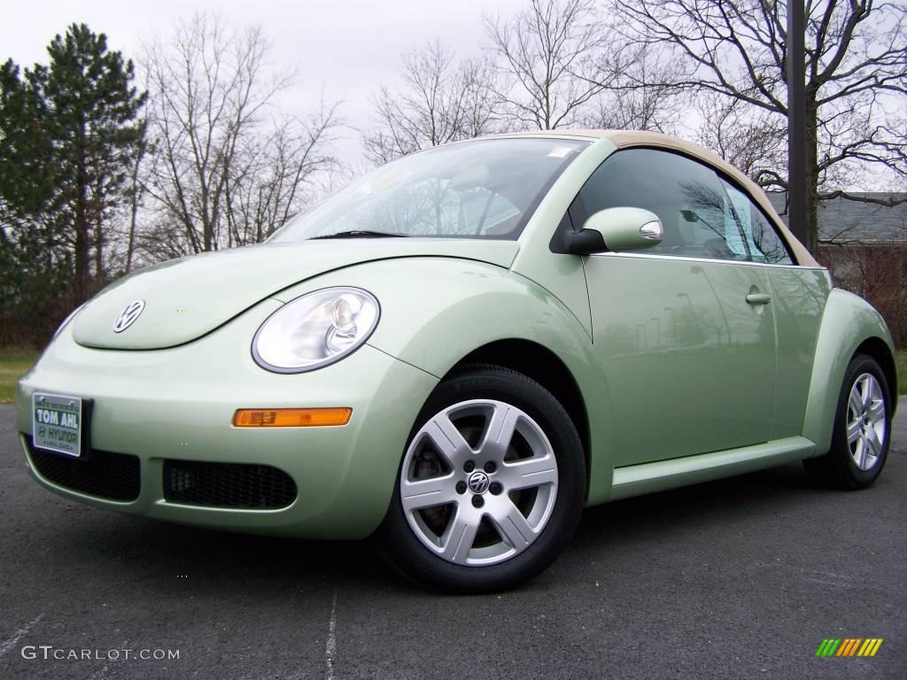 2007 New Beetle 2.5 Convertible - Gecko Green Metallic / Cream photo #5